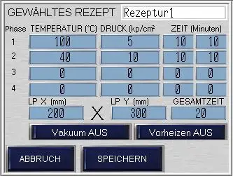 Programm und Parametereingabe